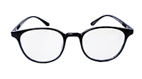 Soigné Unisex Round Spectacle Frames.Glossy Black-Medium Soigné Unisex Round Spectacle Frames.Glossy Black-Medium