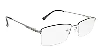 Soigné Unisex Half Rim Rectangular Spectacle Frame.Silver&Black-Large