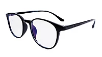 Soigné Unisex Round Spectacle Frames.Glossy Black-Medium