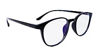 Soigné Unisex Round Spectacle Frames.Glossy Black-Medium Soigné Unisex Round Spectacle Frames.Glossy Black-Medium