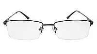 Soigné Unisex Half Rim Rectangular Spectacle Frame.Black Color-Large