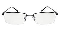 Soigné Unisex Half Rim Rectangular Spectacle Frame.Black Color-Large Soigné Unisex Half Rim Rectangular Spectacle Frame.Black Color-Large