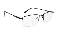 Soigné Unisex Half Rim Rectangular Spectacle Frame.Black Color-Large