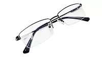 Soigné Unisex Half Rim Rectangular Spectacle Frame.Black Color-Large
