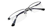 Soigné Unisex Half Rim Rectangular Spectacle Frame.Black Color-Large Soigné Unisex Half Rim Rectangular Spectacle Frame.Black Color-Large