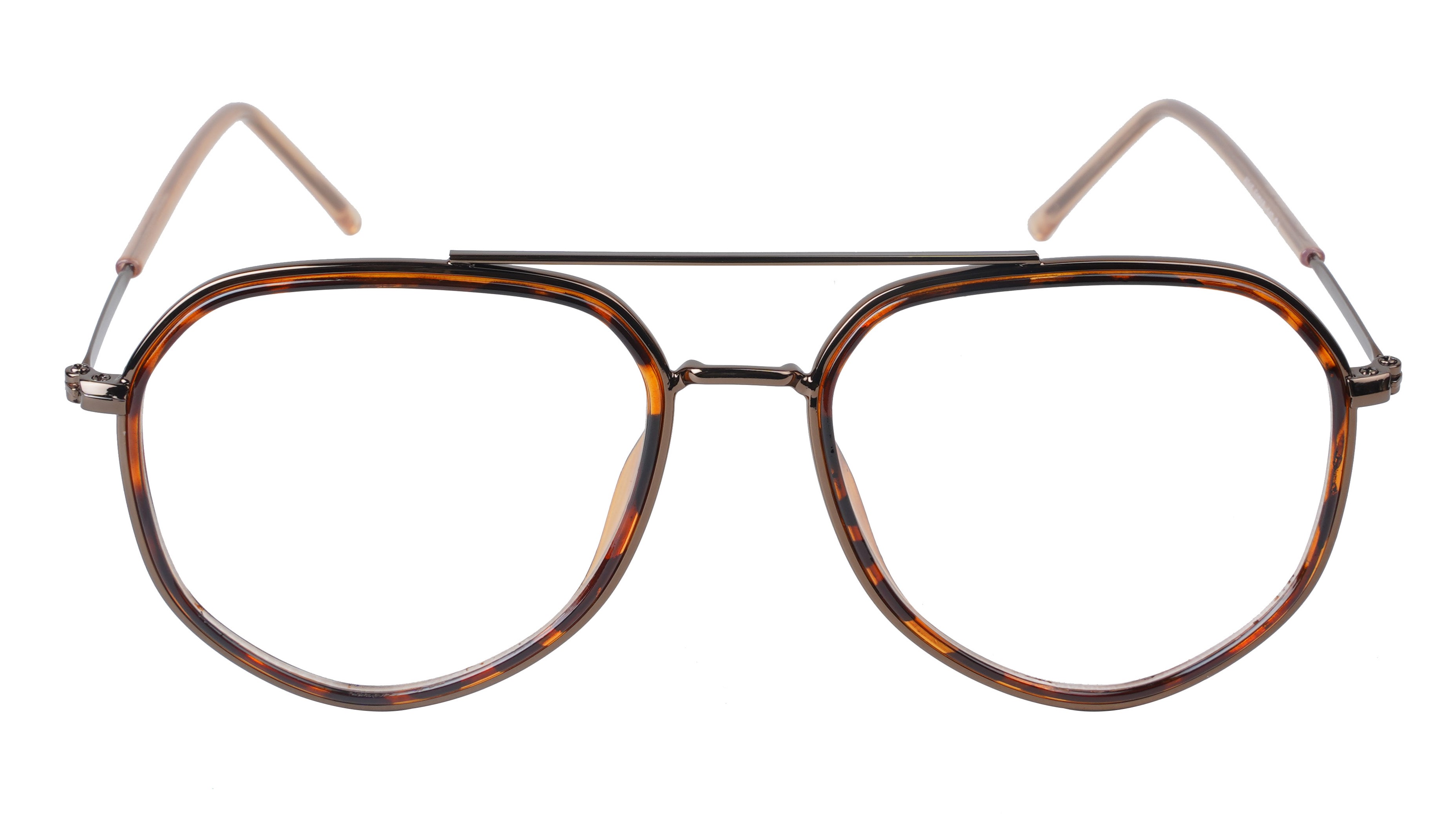Unisex Aviator Spectacle Frame. Leopard Print Color Composite Frame.