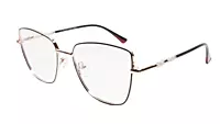 Soigné Female Oversized Cat Eye Spectacle Frame.Golden&Black