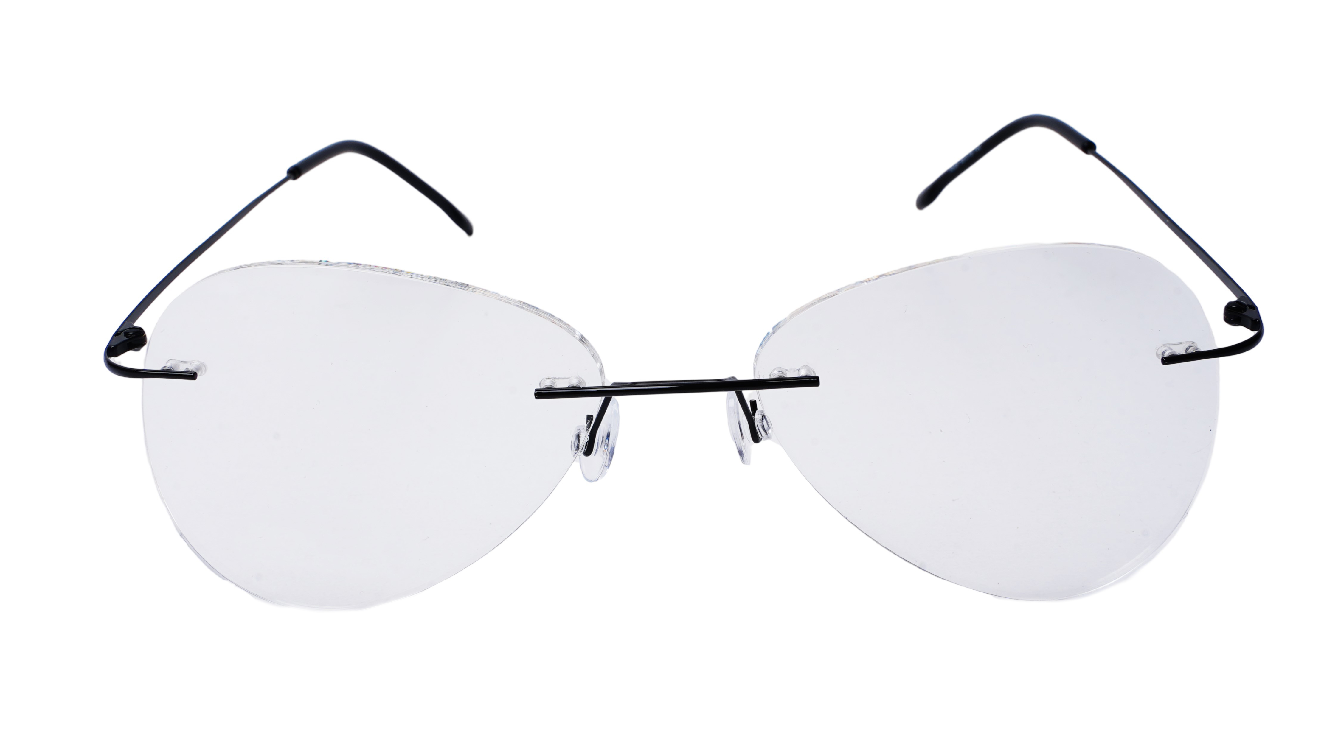 Soigné Unisex Large Rimless Aviator Spectacle Frame.Black