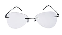Soigné Unisex Large Rimless Aviator Spectacle Frame.Black Soigné Unisex Large Rimless Aviator Spectacle Frame.Black