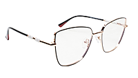 Soigné Female Oversized Cat Eye Spectacle Frame.Golden&Black Soigné Female Oversized Cat Eye Spectacle Frame.Golden&Black