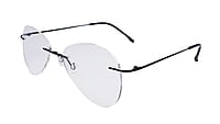 Soigné Unisex Large Rimless Aviator Spectacle Frame.Black Soigné Unisex Large Rimless Aviator Spectacle Frame.Black