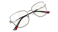 Soigné Female Oversized Cat Eye Spectacle Frame.Golden&Black Soigné Female Oversized Cat Eye Spectacle Frame.Golden&Black