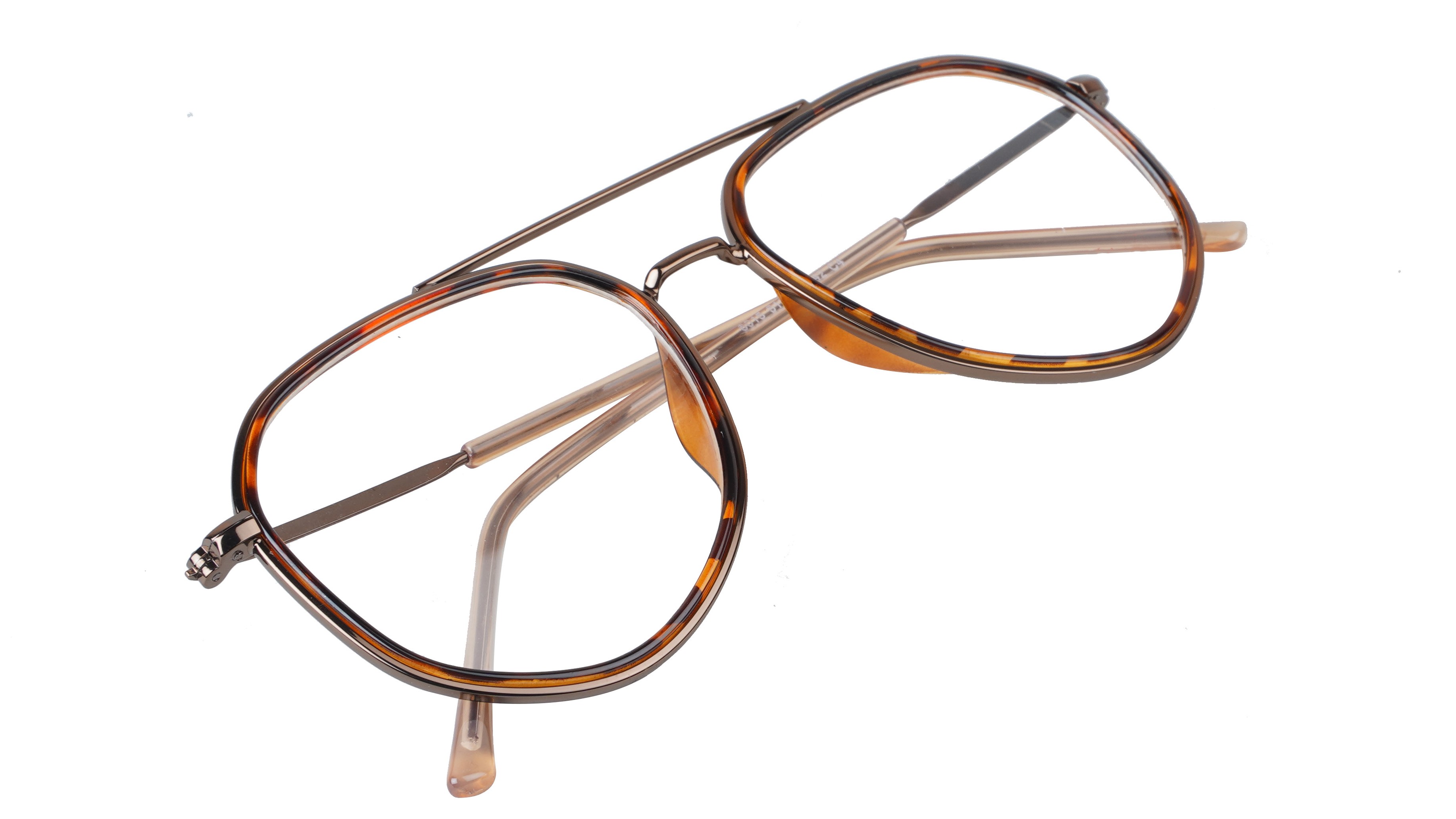 Unisex Aviator Spectacle Frame. Leopard Print Color Composite Frame.
