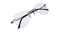 Soigné Unisex Large Rimless Aviator Spectacle Frame.Black Soigné Unisex Large Rimless Aviator Spectacle Frame.Black