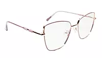 Soigné Female Oversized Cat Eye Spectacle Frame.Golden&Purple