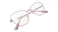 Soigné Female Oversized Cat Eye Spectacle Frame.Golden&Purple