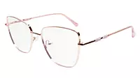 Soigné Female Oversized Cat Eye Spectacle Frame.Golden&Pink