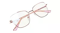 Soigné Female Oversized Cat Eye Spectacle Frame.Golden&Pink