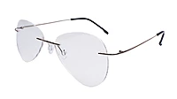 Soigné Unisex Rimless Aviator Spectacle Frame.Silver-Large