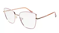 Soigné Female Oversized Cat Eye Spectacle Frame.Gold&Pink