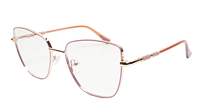 Soigné Female Oversized Cat Eye Spectacle Frame.Gold&Pink