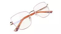 Soigné Female Oversized Cat Eye Spectacle Frame.Gold&Pink