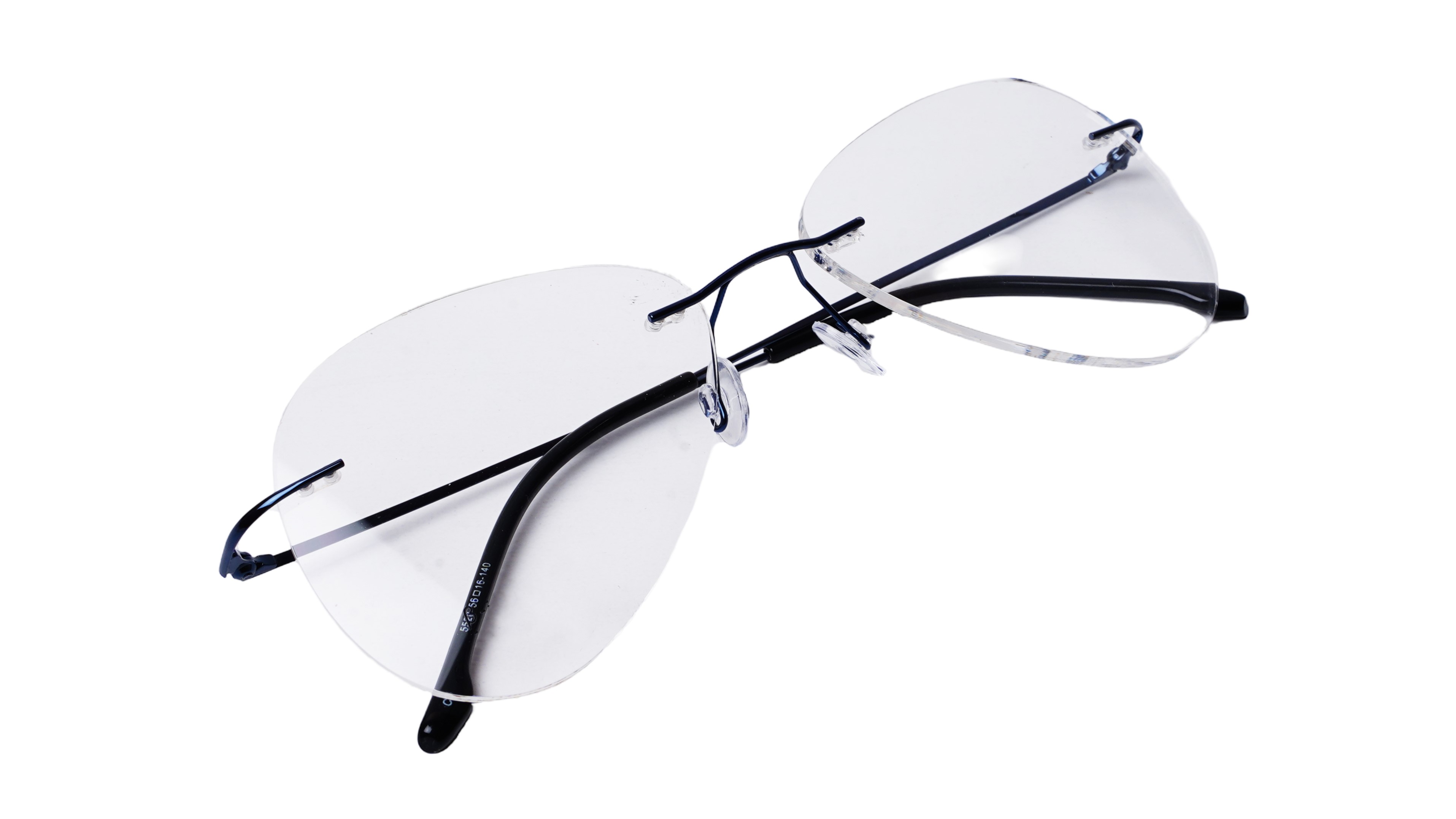 Soigné Unisex Rimless Aviator Spectacle Frame.Blue-Large
