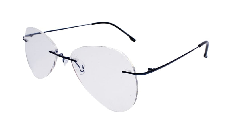 Soigné Unisex Rimless Aviator Spectacle Frame.Blue-Large Soigné Unisex Rimless Aviator Spectacle Frame.Blue-Large