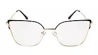 Soigné Female Oversize Cat Eye Spectacle Frame.Golden&Black