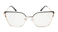 Soigné Female Oversize Cat Eye Spectacle Frame.Golden&Black Soigné Female Oversize Cat Eye Spectacle Frame.Golden&Black