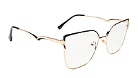 Soigné Female Oversize Cat Eye Spectacle Frame.Golden&Black Soigné Female Oversize Cat Eye Spectacle Frame.Golden&Black