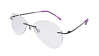 Soigné Female Rimless Aviator Spectacle Frame.Black-Large Soigné Female Rimless Aviator Spectacle Frame.Black-Large