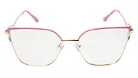 Soigné Female Oversize Cat Eye Spectacle Frame.Golden&Pink