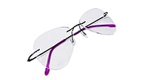 Soigné Female Rimless Aviator Spectacle Frame.Black-Large Soigné Female Rimless Aviator Spectacle Frame.Black-Large
