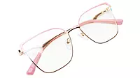 Soigné Female Oversize Cat Eye Spectacle Frame.Golden&Pink