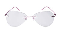 Soigné Female Rimless Aviator Spectacle Frame.Pink-Large