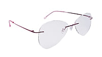 Soigné Female Rimless Aviator Spectacle Frame.Pink-Large