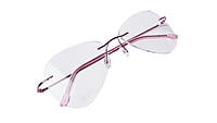 Soigné Female Rimless Aviator Spectacle Frame.Pink-Large