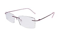 Soigné Female Rimless Rectangular Spectacle Frame.Light Pink Soigné Female Rimless Rectangular Spectacle Frame.Light Pink