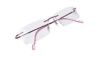 Soigné Female Rimless Rectangular Spectacle Frame.Light Pink Soigné Female Rimless Rectangular Spectacle Frame.Light Pink