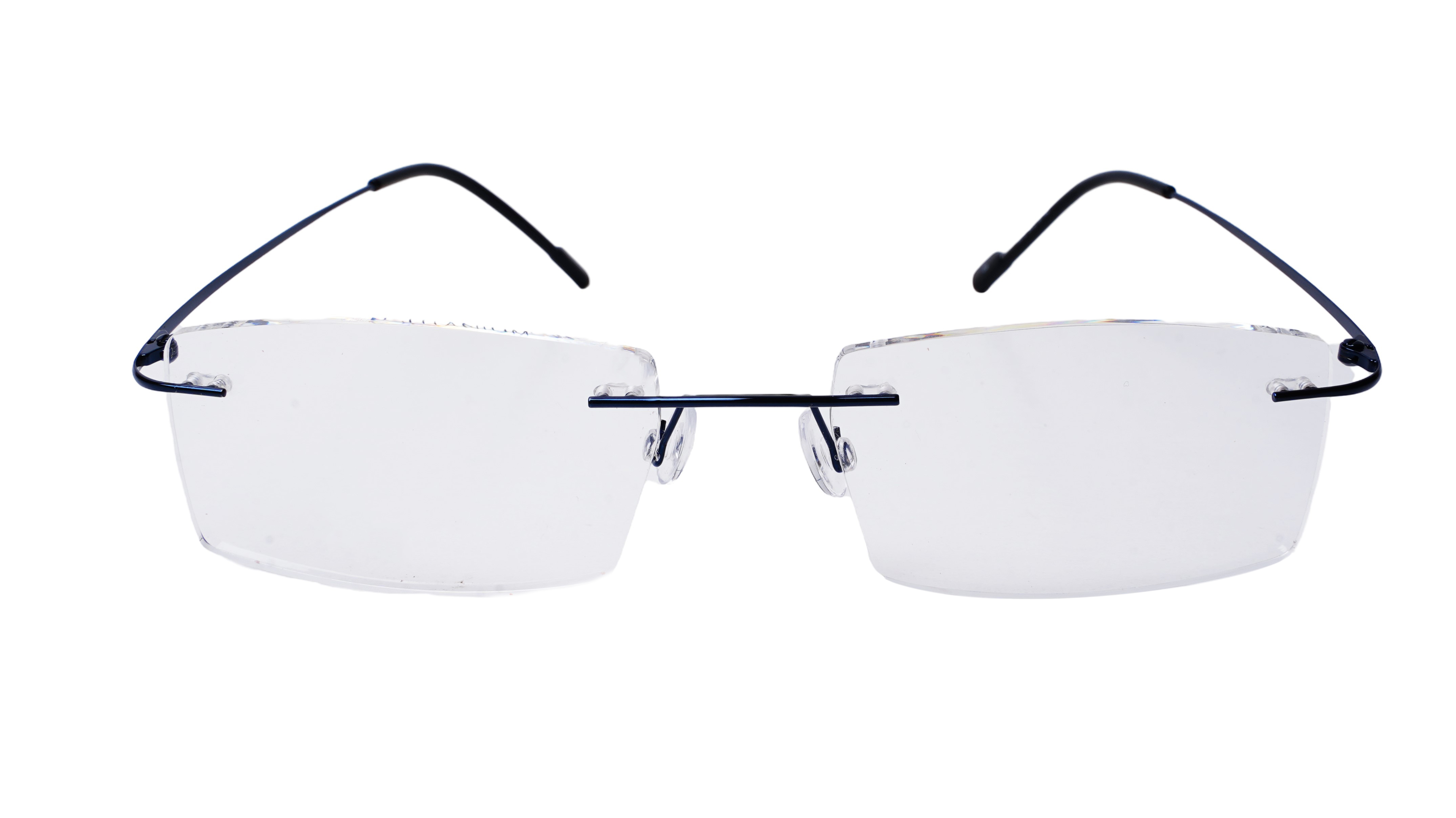 Soigné Unisex Rectangular Rimless Spectacle Frame.Blue