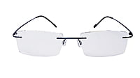 Soigné Unisex Rectangular Rimless Spectacle Frame.Blue Soigné Unisex Rectangular Rimless Spectacle Frame.Blue