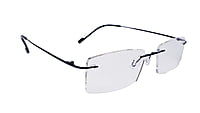 Soigné Unisex Rectangular Rimless Spectacle Frame.Blue Soigné Unisex Rectangular Rimless Spectacle Frame.Blue