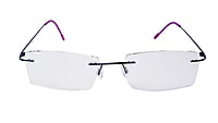 Soigné Female Rimless Rectangular Spectacle Frame.Black&Pink Soigné Female Rimless Rectangular Spectacle Frame.Black&Pink