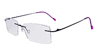 Soigné Female Rimless Rectangular Spectacle Frame.Black&Pink