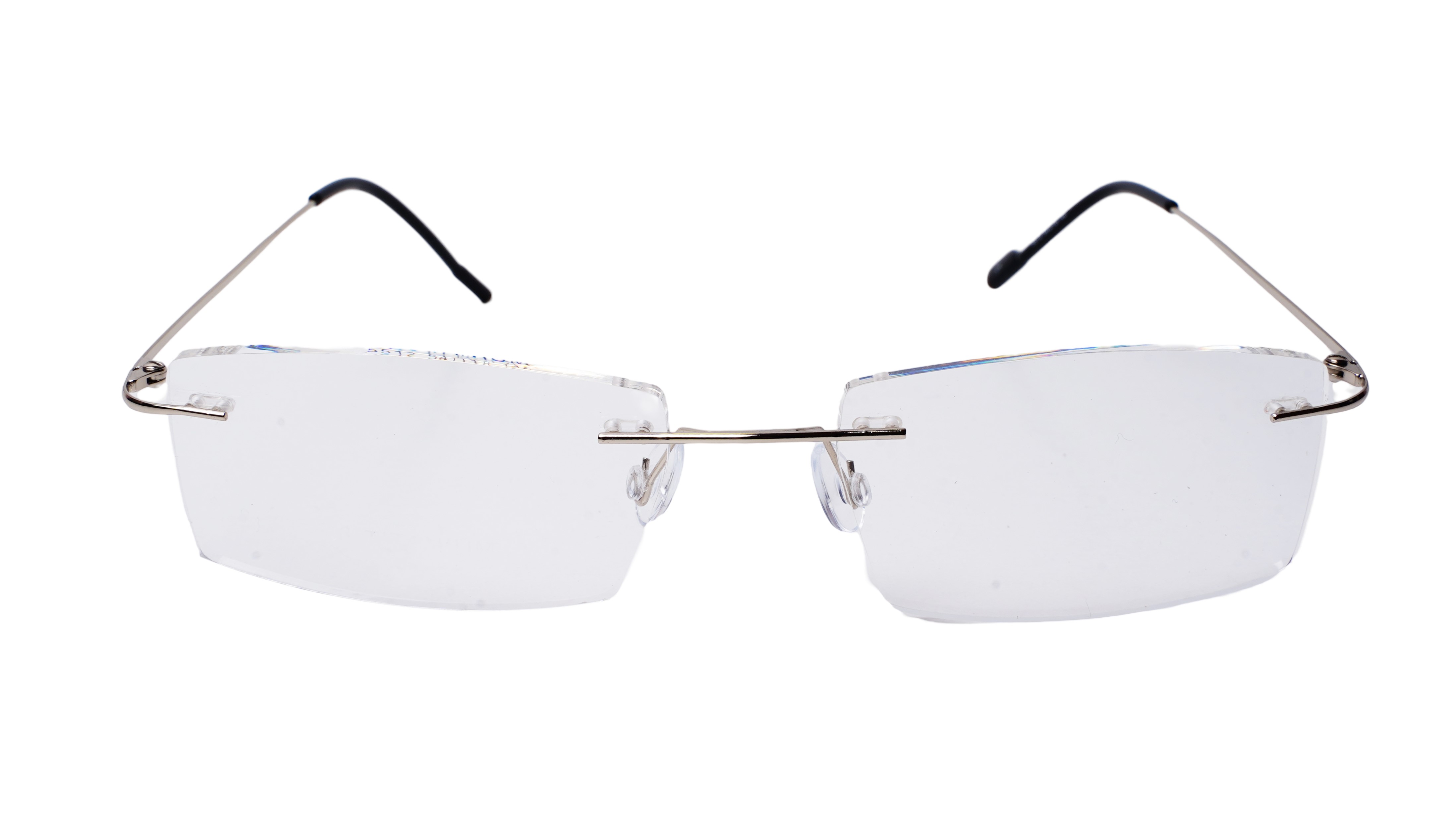 Soigné Unisex Rectangular Rimless Spectacle Frame.Silver