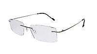 Soigné Unisex Rectangular Rimless Spectacle Frame.Silver