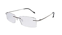 Soigné Unisex Rectangular Rimless Spectacle Frame.Silver Soigné Unisex Rectangular Rimless Spectacle Frame.Silver
