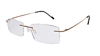 Soigné Unisex Rectangular Rimless Spectacle Frame.Golden
