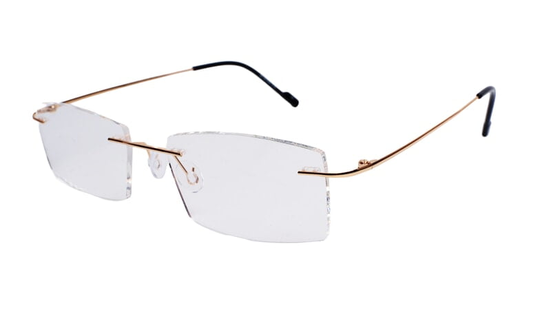 Soigné Unisex Rectangular Rimless Spectacle Frame.Golden Soigné Unisex Rectangular Rimless Spectacle Frame.Golden